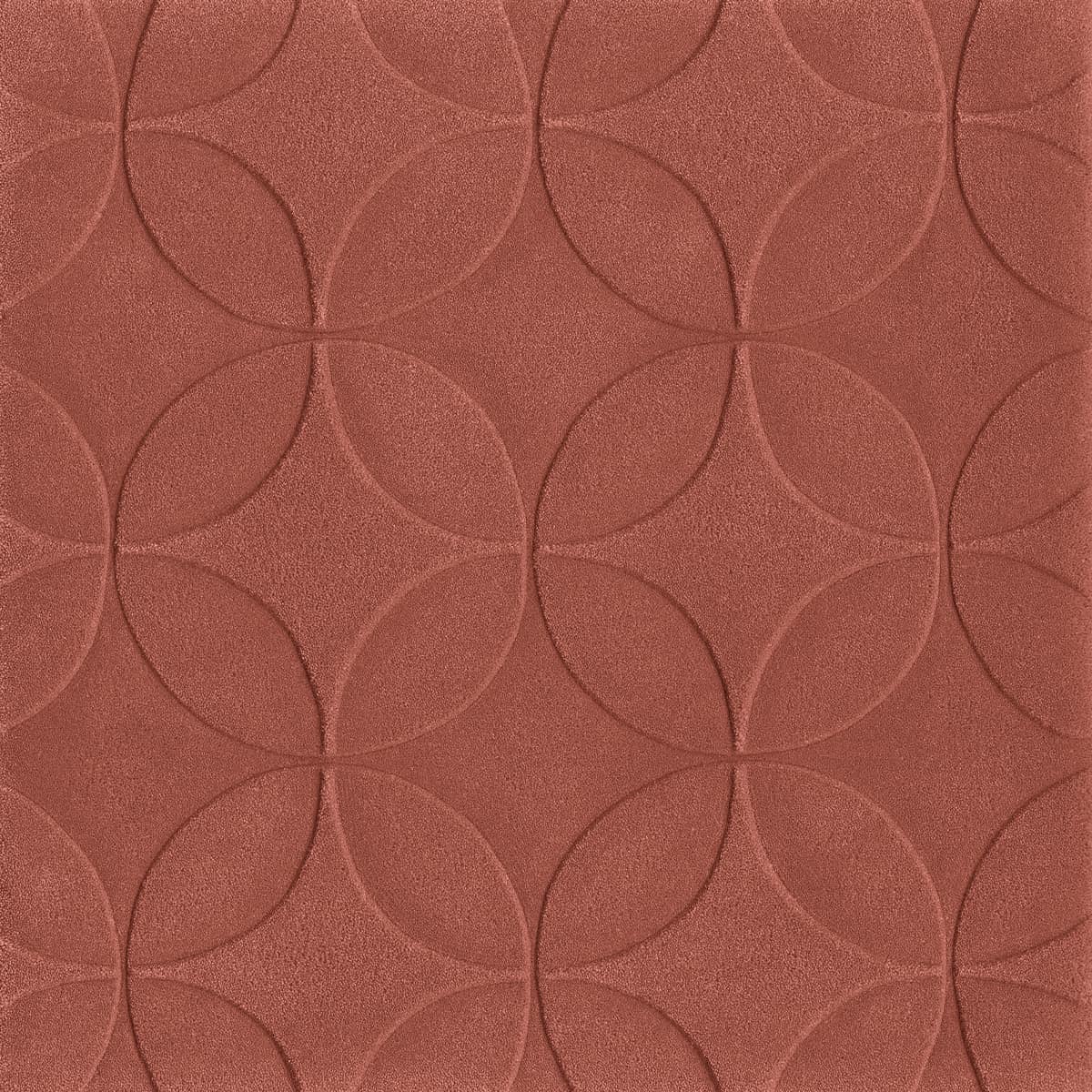 Rötlicher Teppich mit Kreis Muster