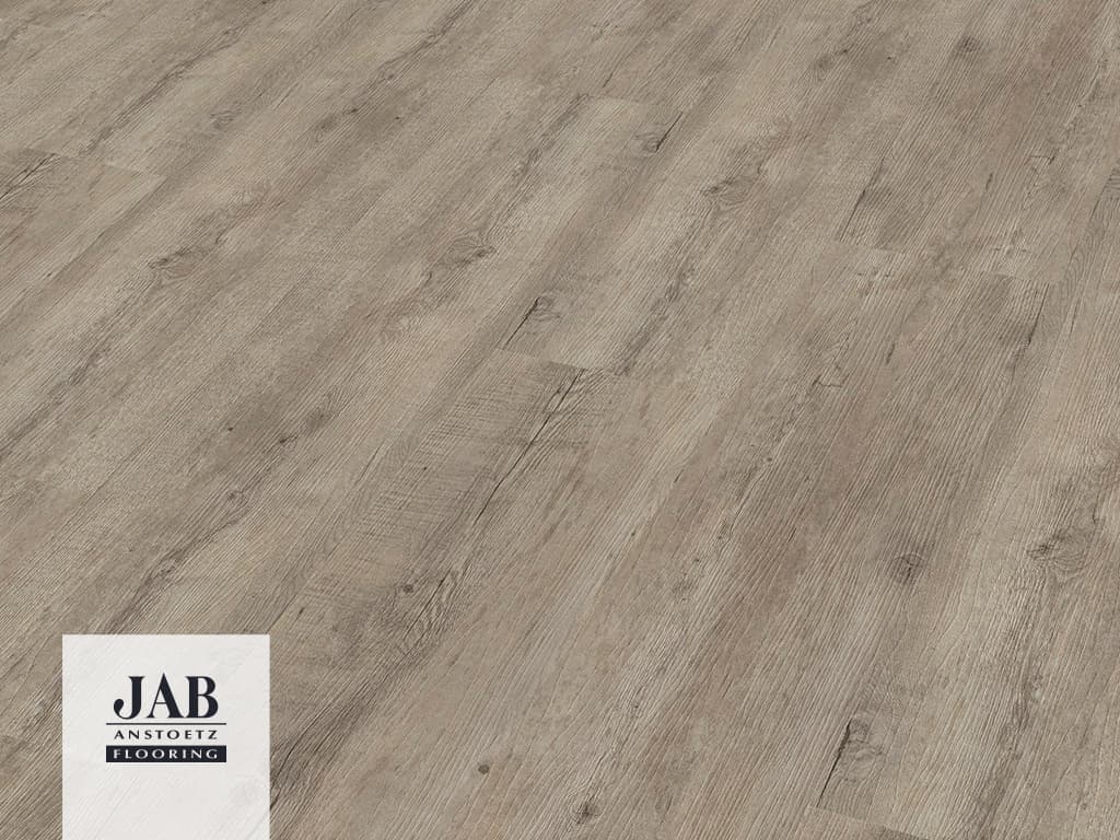 Vinylboden verlegt in grau beiger Holzoptik