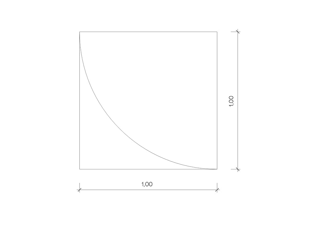 Eine Linienzeichnung von einem Akustikpaneel mit der Form Circle.