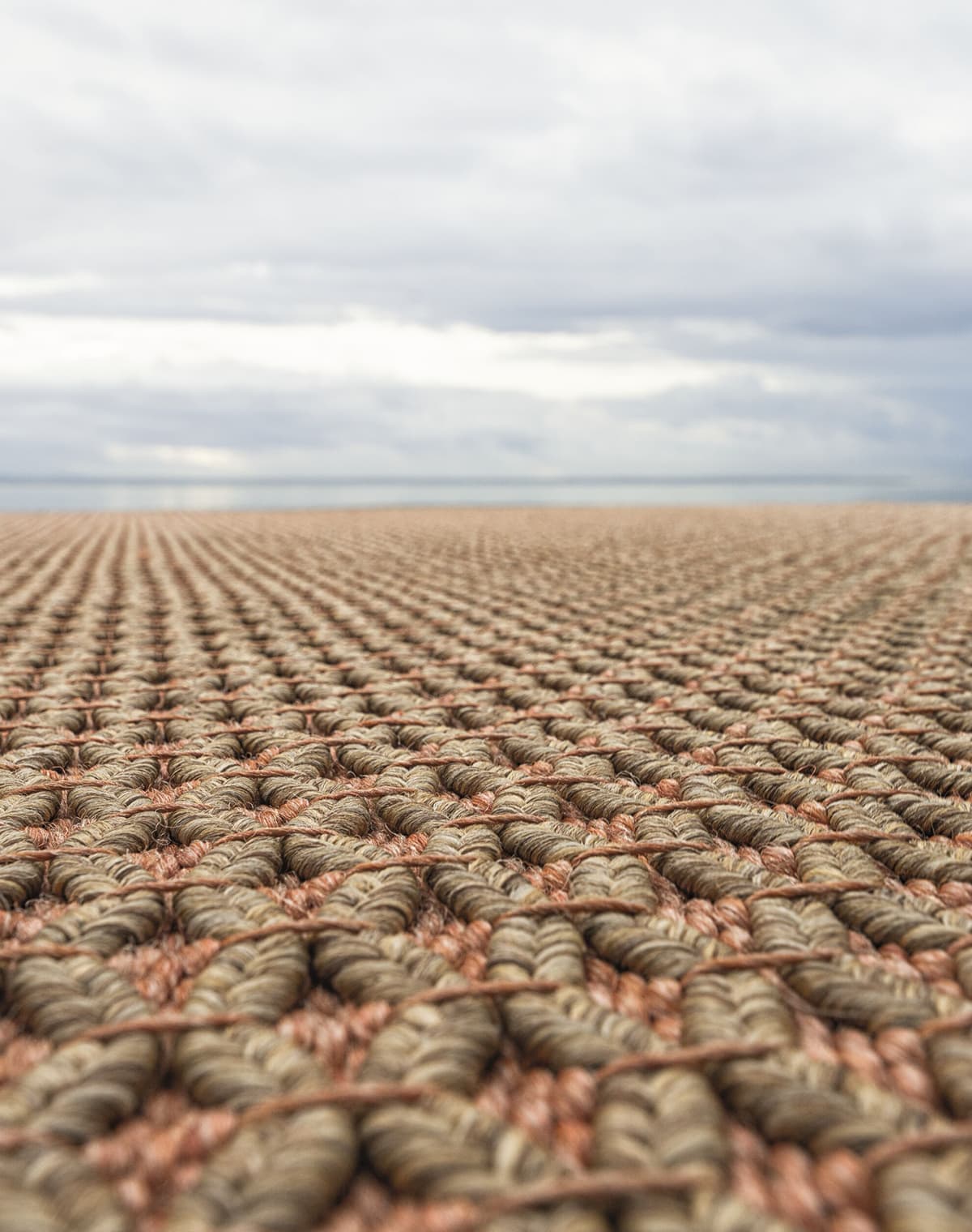 Outdoor-Teppich beige strukturiert im Detail