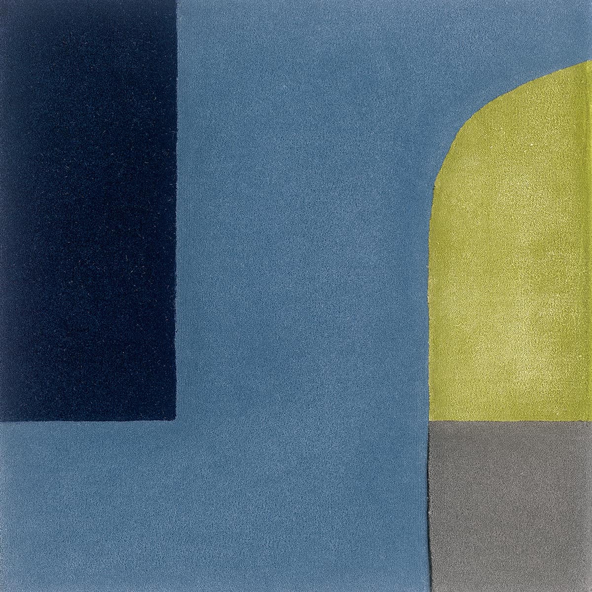 Blauer Teppich mit Grafischen Muster