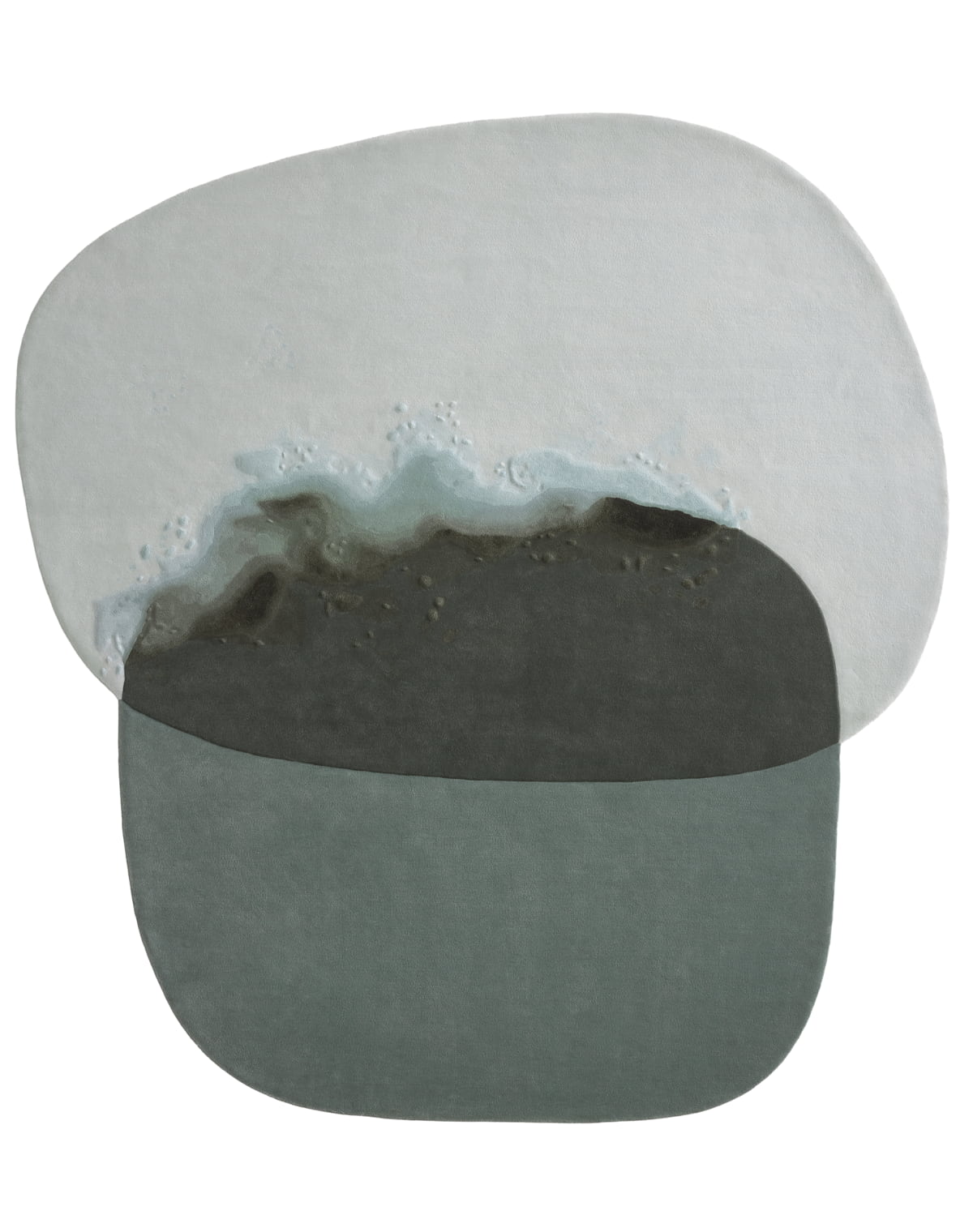 Detailbild blauer Teppich mit Verlauf