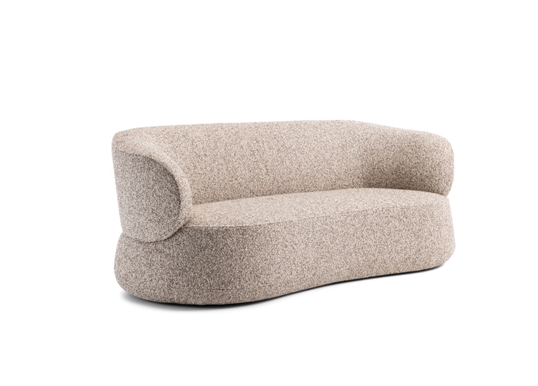 Beigefarbiges Sofa in organischer Form